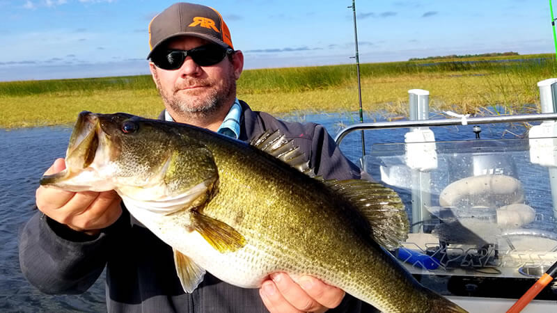 Blue Bird Sky Fishing for Largemouth Bass on Lake Okeechobee
