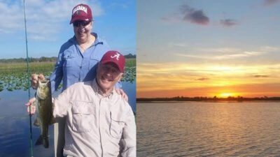 Alabama Fans Catching Some Bass Before The Game