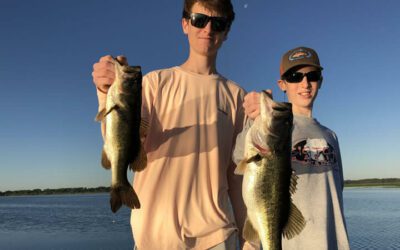 Kissimmee Father Son Fishing for Largemouth Bass in Florida