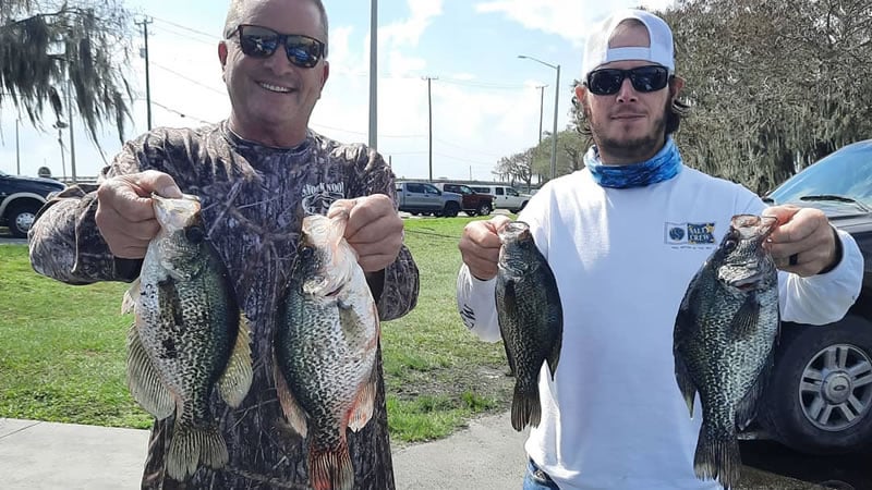 Anglers fishing catching crappie with Missouri minnows